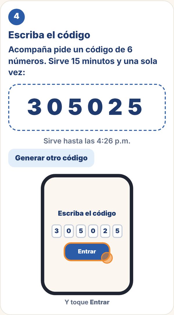 Código de 6 números para vincular el celular