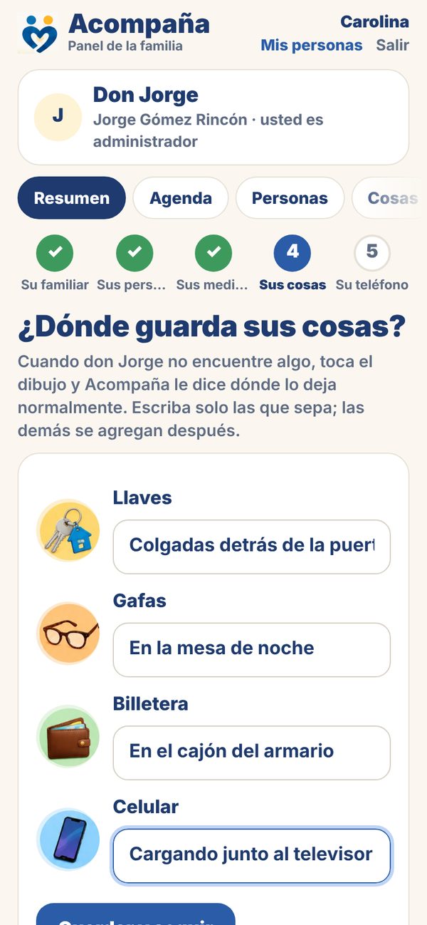 Paso del asistente: dónde guarda las llaves, las gafas, la billetera y el celular